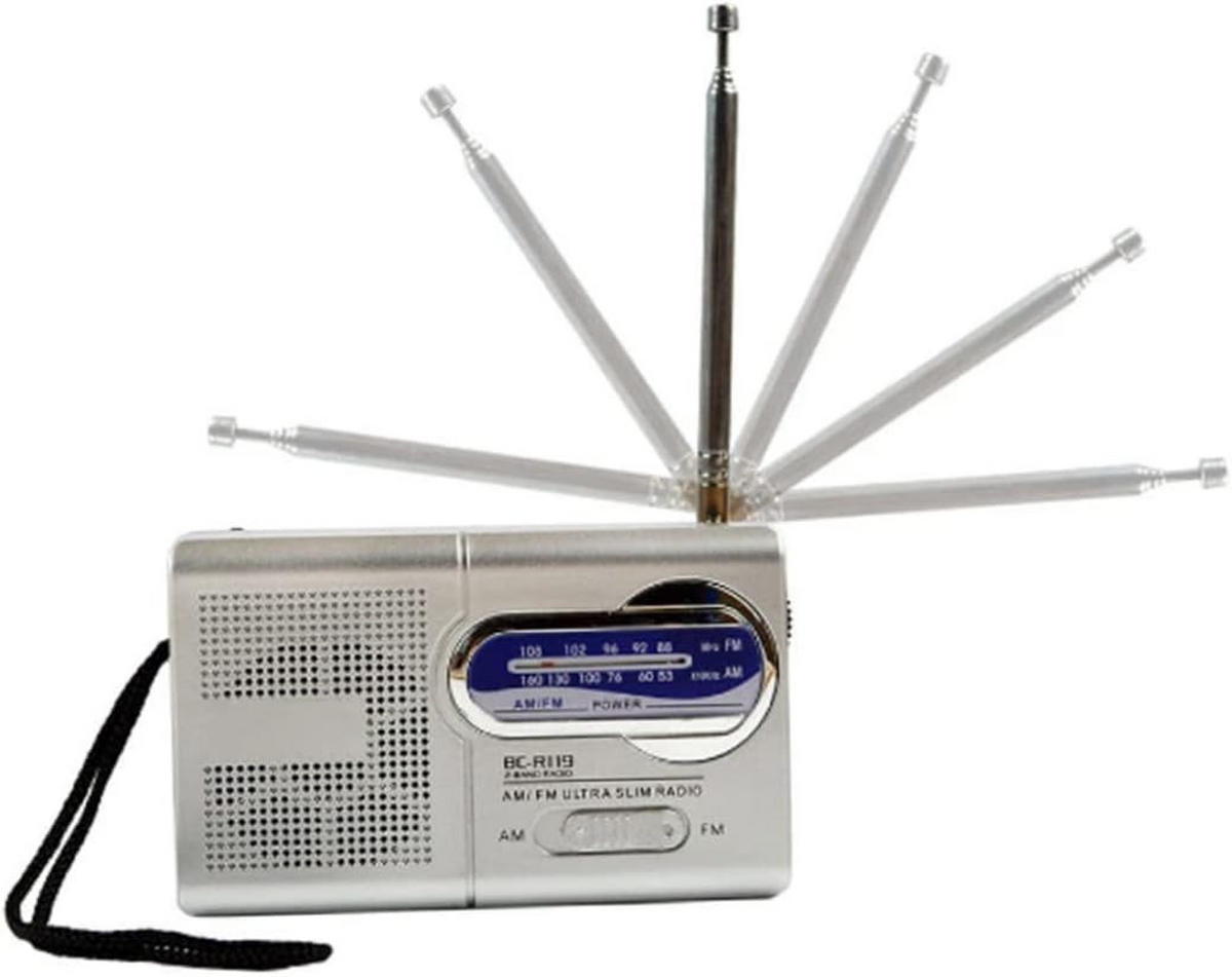 RADIO – FM/AM – Lautsprecher-/Kopfhöreranschluss/MP3 – Silbergrau - Grau, Kunststoff (9.5/5.9/2cm) - DCA