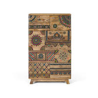 KOMMODE mit 11 handbemalten Schubladen aus Mangoholz - Chromfarben, Holz (30/98/60cm) - Giner y Colomer