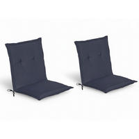 NIEDERLEHNERAUFLAGE Loft NL 100x50x6cm Dunkelblau (2tlg) - Dunkelblau, Textil (50/6/100cm) - Beautissu 