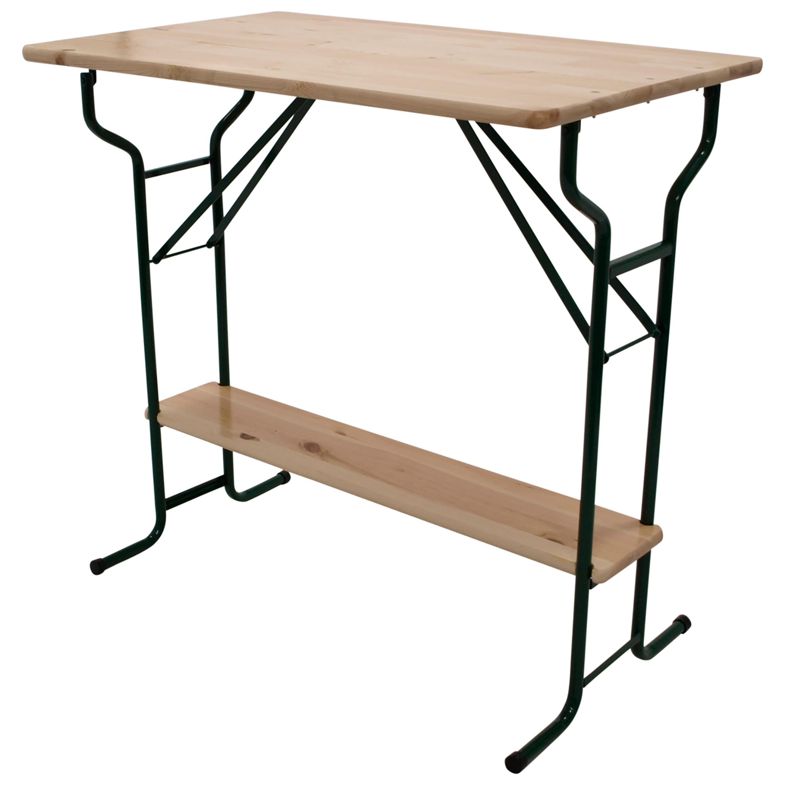 STEHTISCH Mino - 113cm klappbar, Bistrotisch Metall + Holz lackiert, Bartsich mit Fuss-Stütze - Braun, Metall (70/113/110cm) - TPFGarden