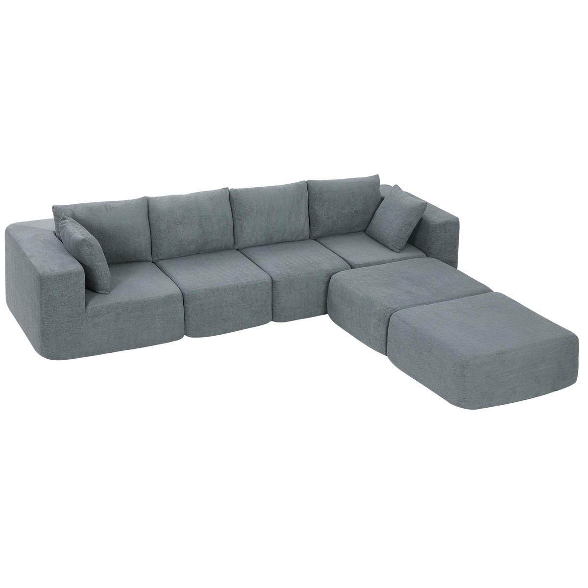 ECKSOFA Dunkelgrau 294.0/165.0/70.0 cm - Dunkelgrau, Textil (165/294cm)