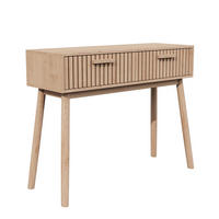 KONSOLENTISCH Braun, gerillte Front, schmales Design - Kastanienfarben, Holz (35/100/80cm)