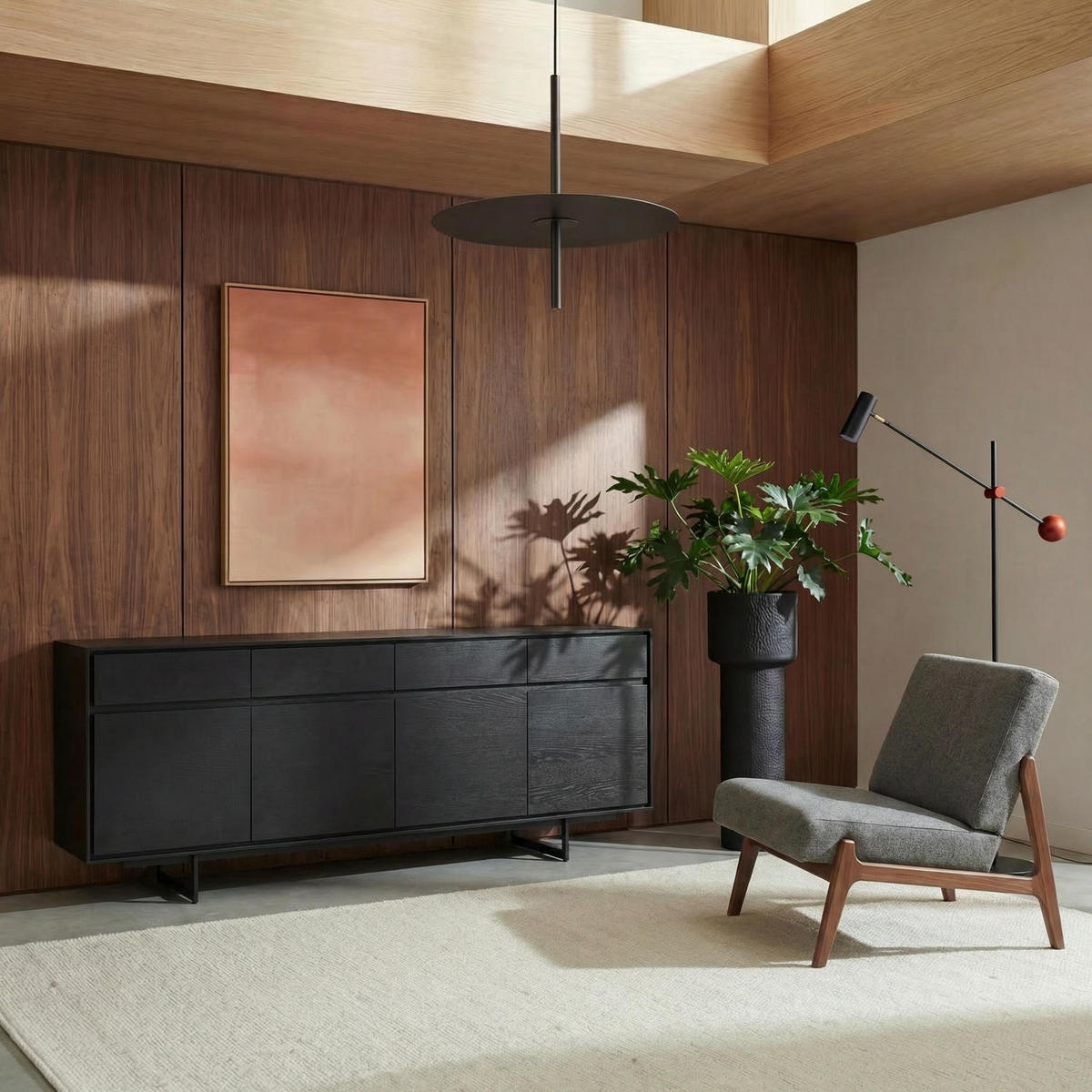 SIDEBOARD Schwarz - Schwarz, Holz/Holzwerkstoff (205/82/45cm) - Furnhouse