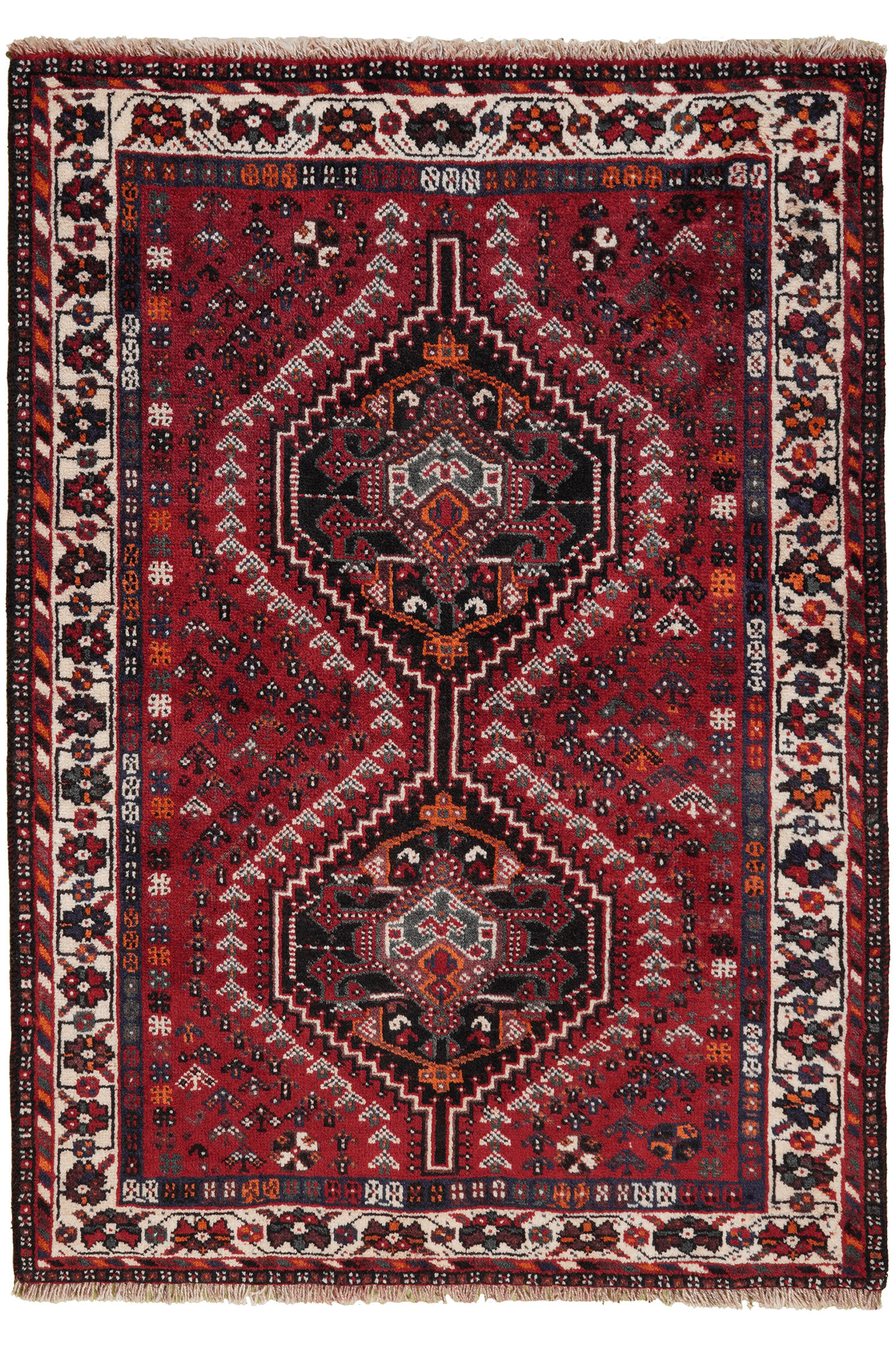 TEPPICH Gashgai Rot 151/107 cm Schurwolle - Rot, Textil (107/151cm) - Looma