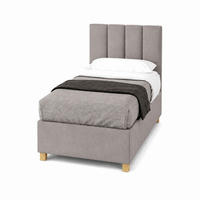 HOTELBETT EUROPA 80x200 cm, Mobil Bett auf Rollen & Koppelbar mit Bonell Matratze, 1 Stück, Grau - Grau, Holz/Buchenholz (80/200cm) - Trada