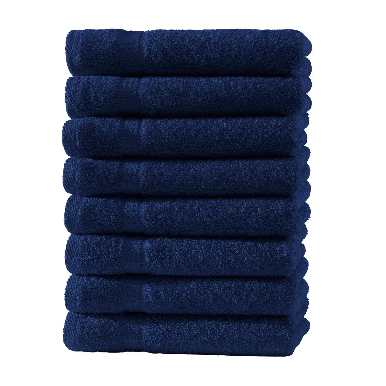 GÄSTEHANDTUCH 30x50 cm Frottier Gästetuch im 8er Set aus 100% Baumwolle, Blau 500g/m2 - Dunkelblau, Textil (35/50cm) - Carpe Sonno