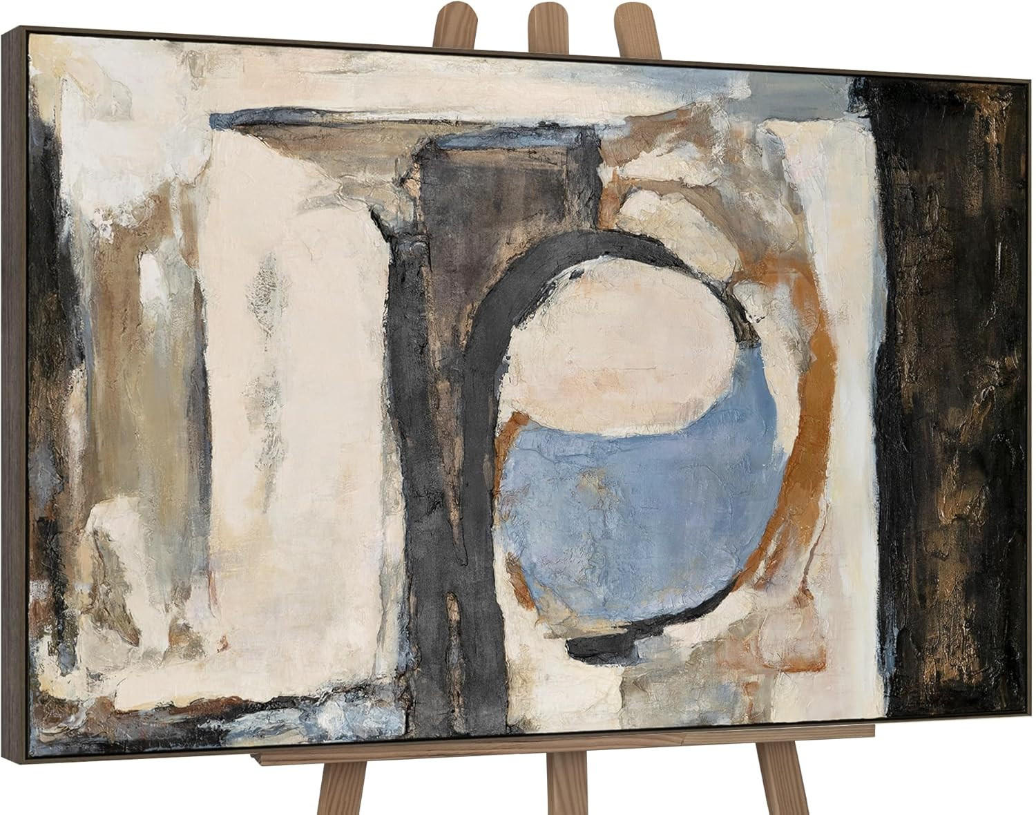 GEMÄLDE Geometrische Farben II Schattenfugenrahmen Grau 120x80 cm - Grau, Holz (120/80cm) - YS-art gallery
