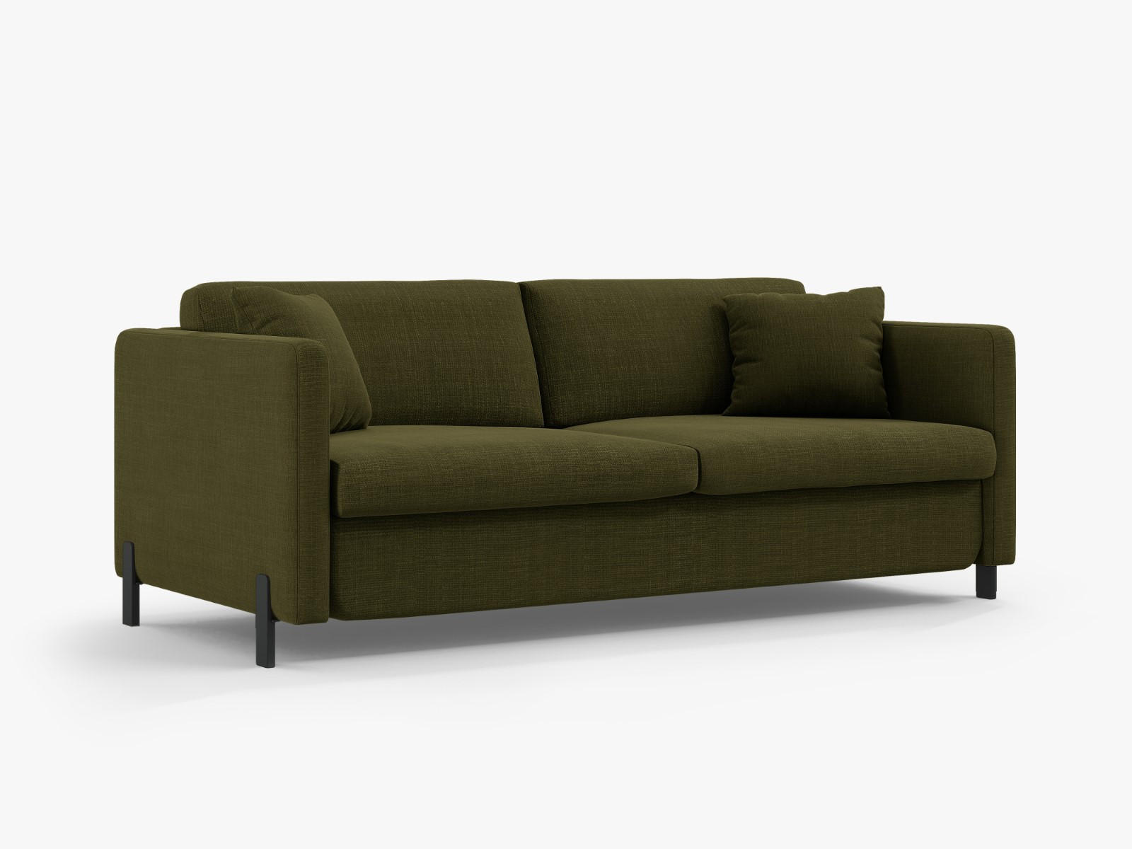 SOFA ausklappbar Gloria aus strukturiertem Stoff grün 3 Sitzplätze - Grün, Textil (102/80/202cm) - Micadoni