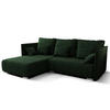 ECKSOFA L Form Florinna Grün 245/182/87 cm mit Schlaffunktion - Chromfarben/Grün, Textil/Metall (245/182cm) - AX Living