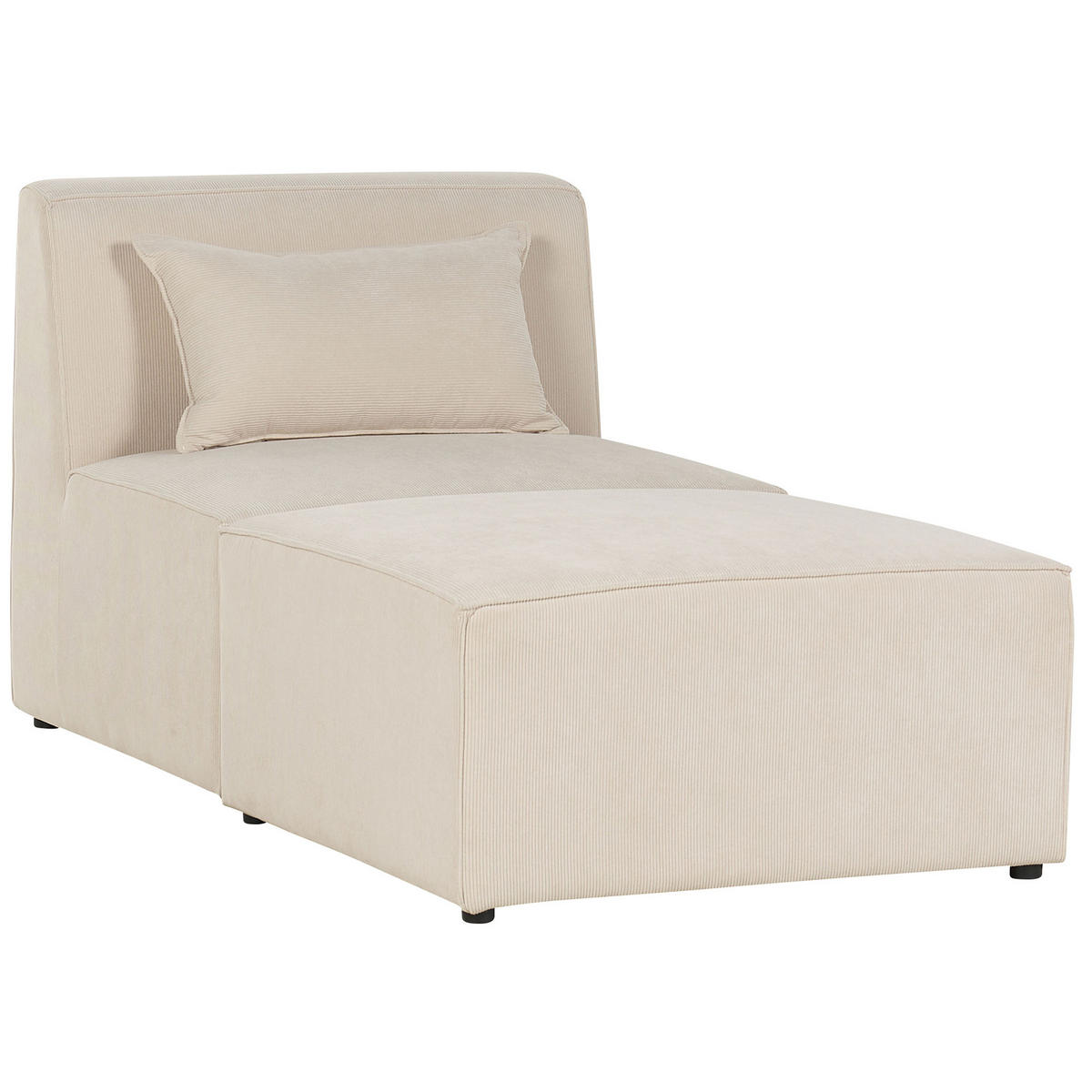 CHAISELOUNGE Cord hellbeige Lemvig - Champagner, Textil (83/41/166cm) - Beliani