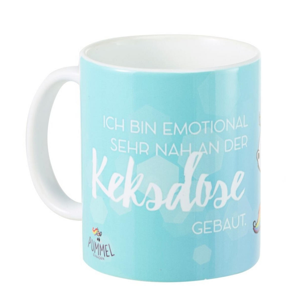 KAFFEEBECHER Pummel & Friends Pummeleinhorn - Ich bin emotional sehr nah an der Keksdose gebaut Mehrfarbig 320 ml - Multicolor, Keramik (0.32L) - United Labels