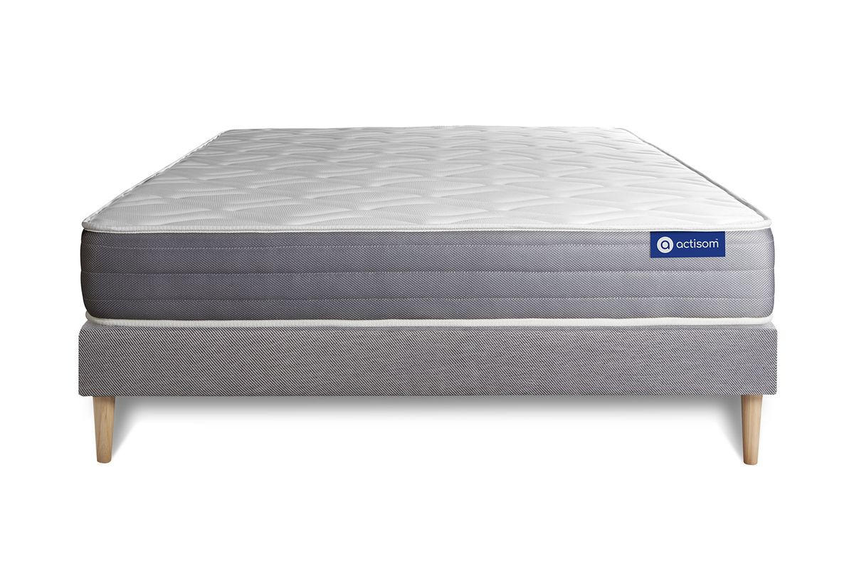 BETT Actimemo dream Memory-Schaum 150 x 190 cm h2 - Kit Bettgestell Grau - Beige/Grau, Karton/Holz (150/190cm) - ACTISOM