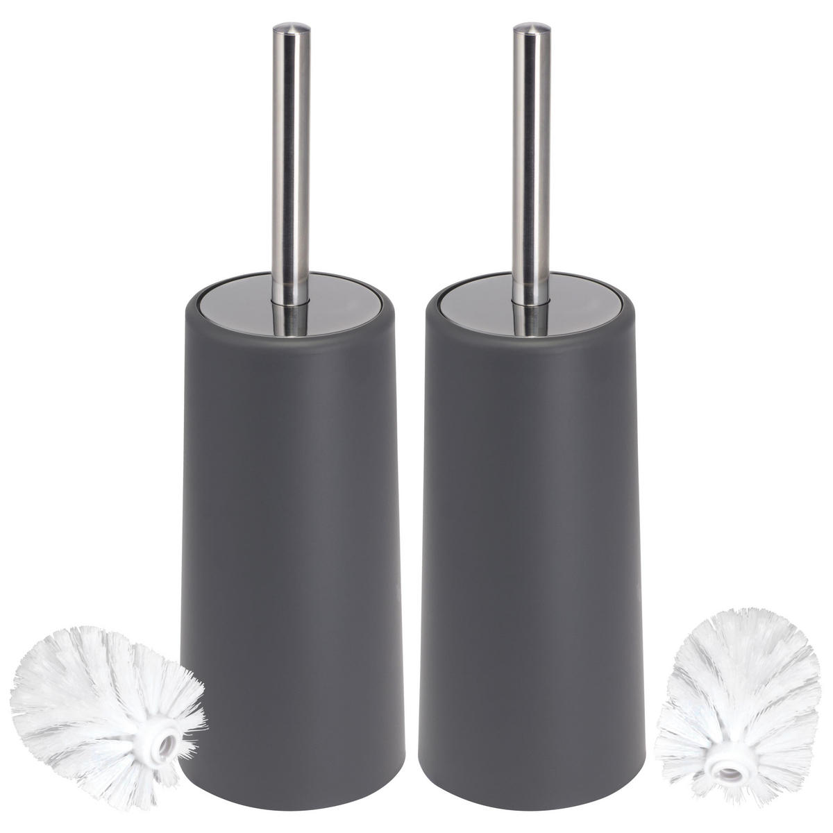 WC-BÜRSTE 2er Set, grau - Grau, Kunststoff (10/34.5/10cm) - bremermann