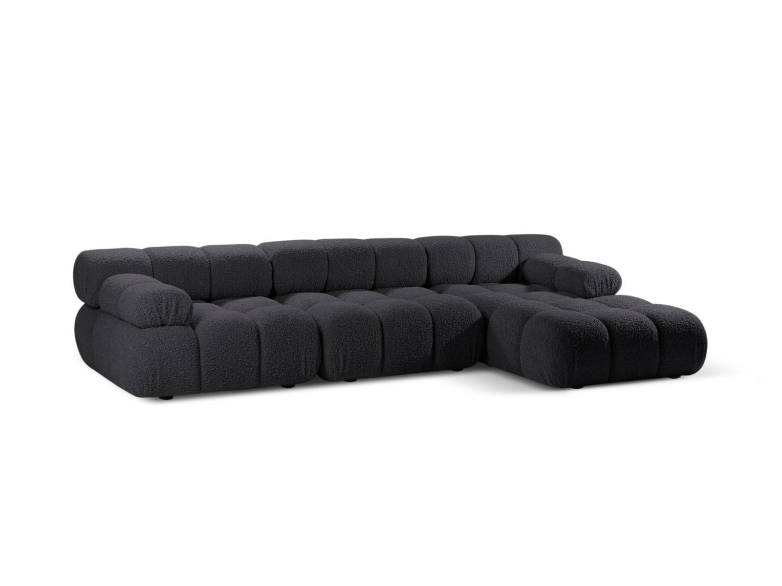 ECKSOFA modular rechts Bellis aus Boucle graphit 4 Sitzplätze - Graphitfarben, Textil (155/282cm) - Micadoni