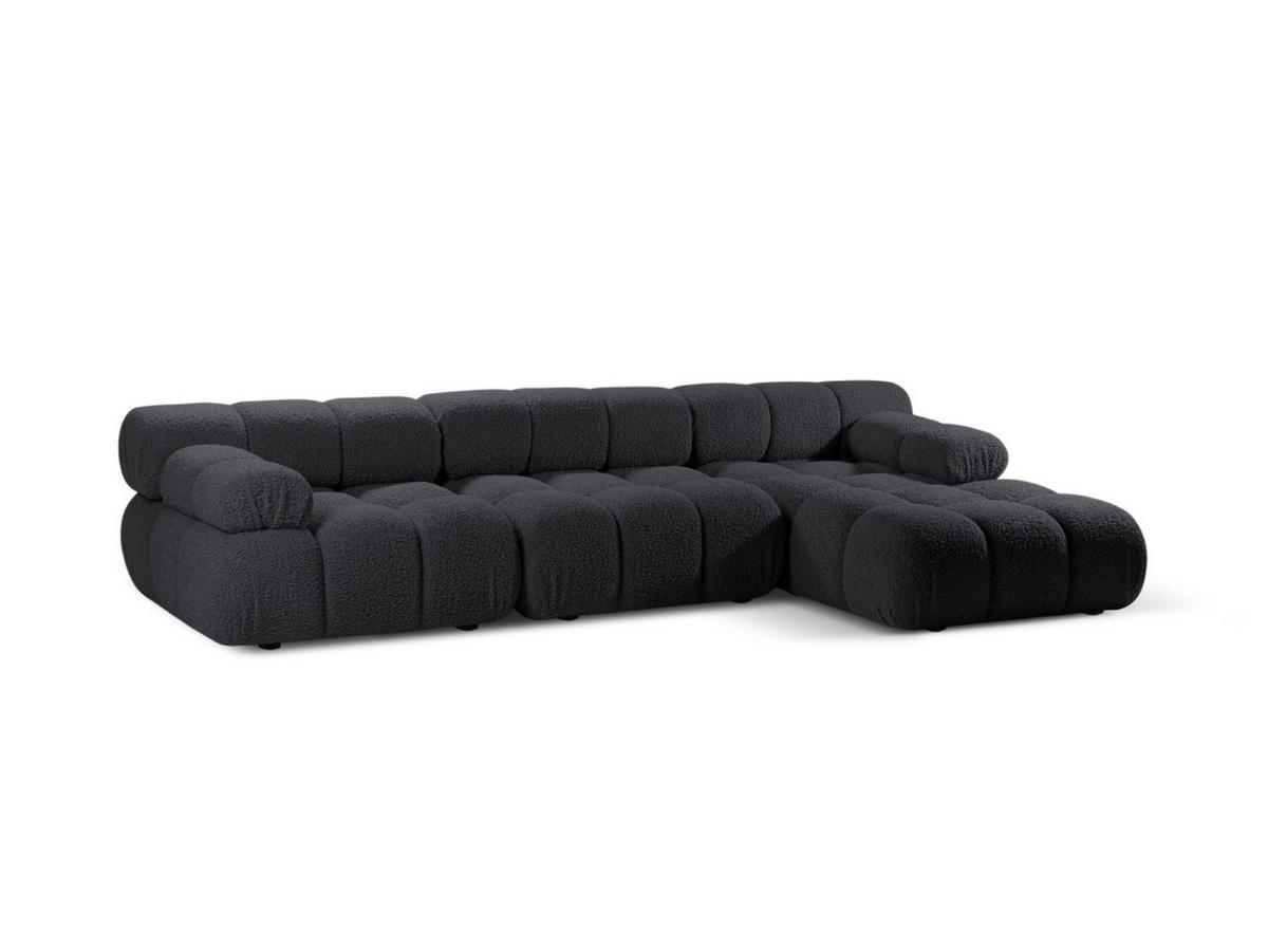 ECKSOFA modular rechts Bellis aus Boucle graphit 4 Sitzplätze - Graphitfarben, Textil (155/282cm) - Micadoni