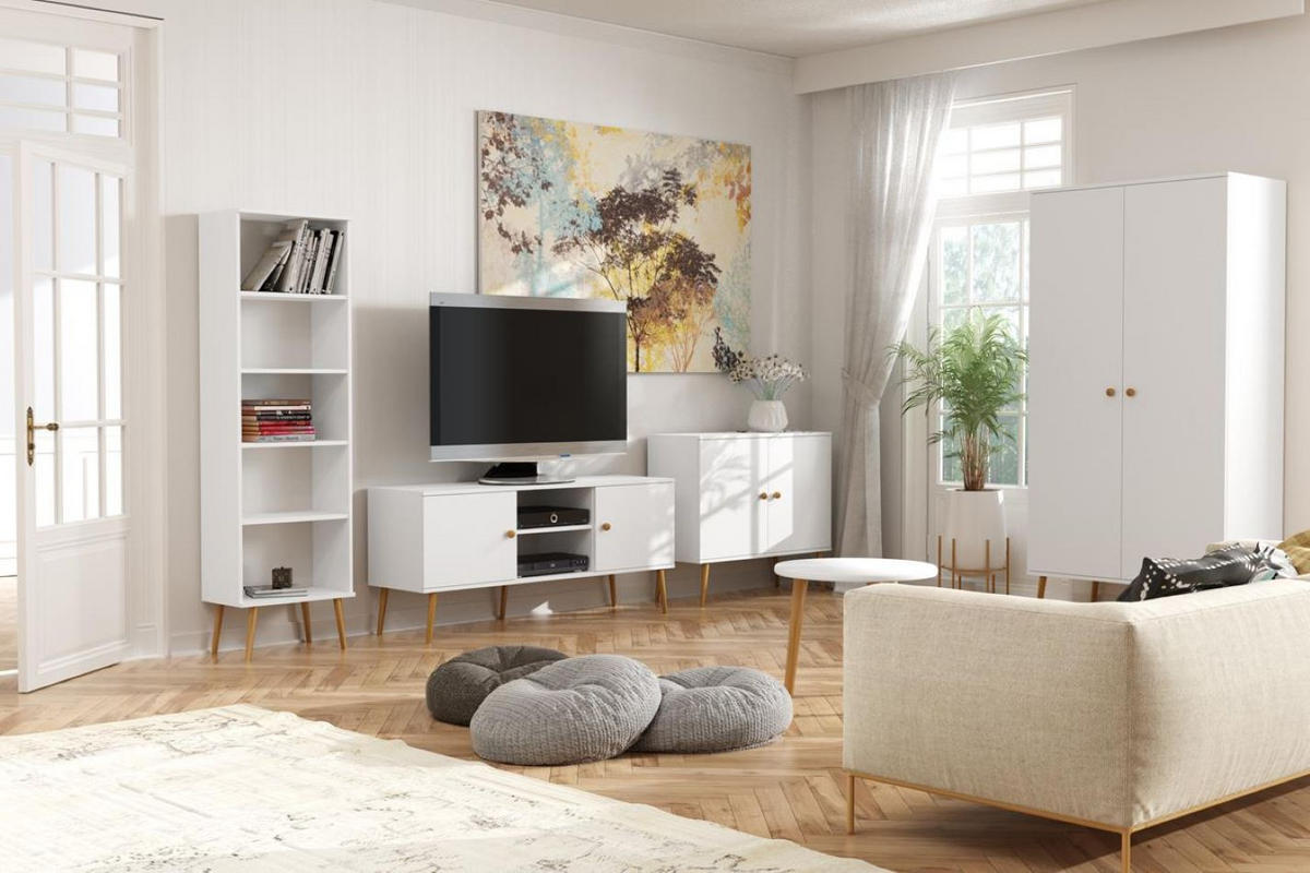 KOMMODE Ikon 100 Weiß, Türkommode - Weiß, Holzwerkstoff (100/85/42cm) - Bettso