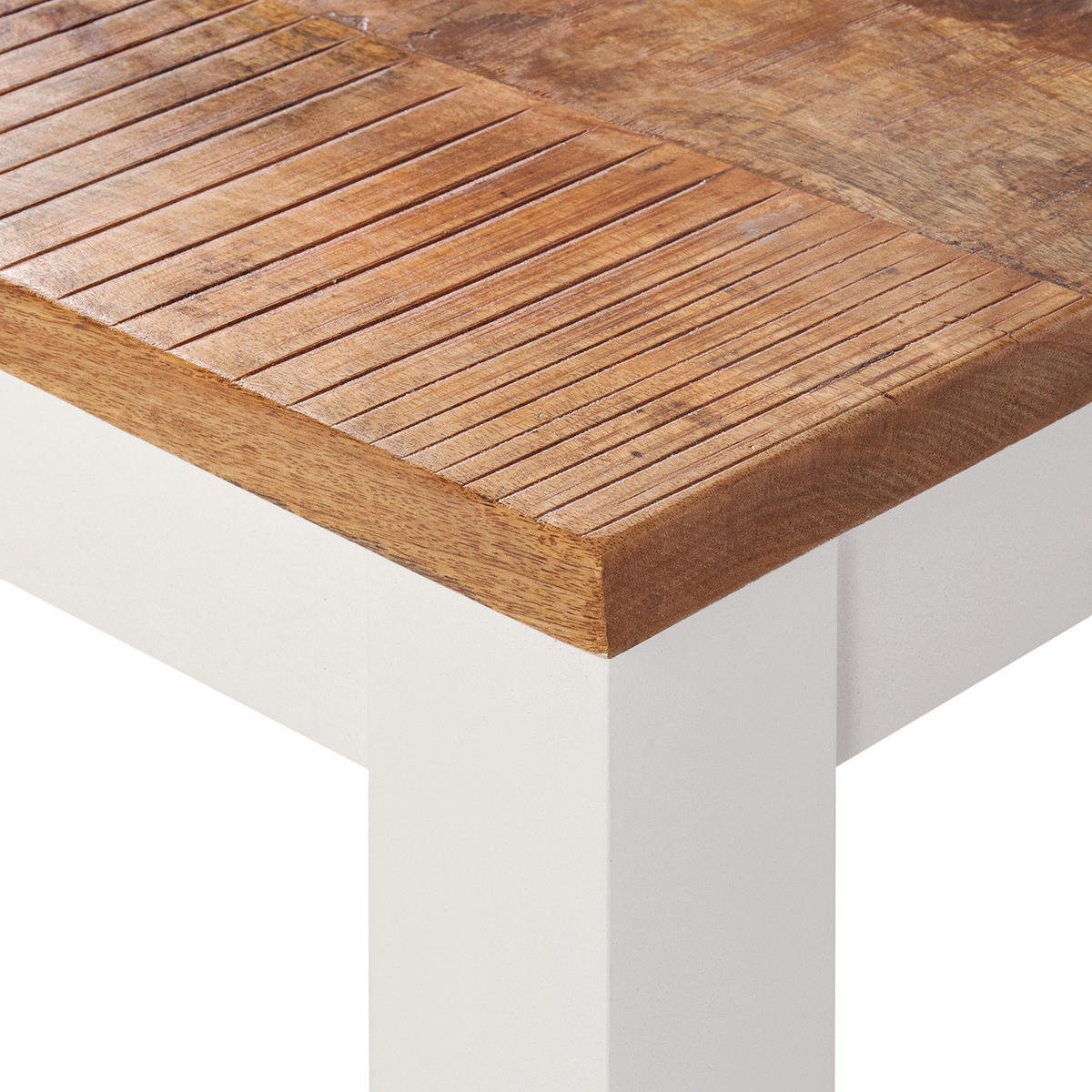 SITZBANK - Mango massiv - Braun/Weiß, Holz (180/45/40cm) - home24