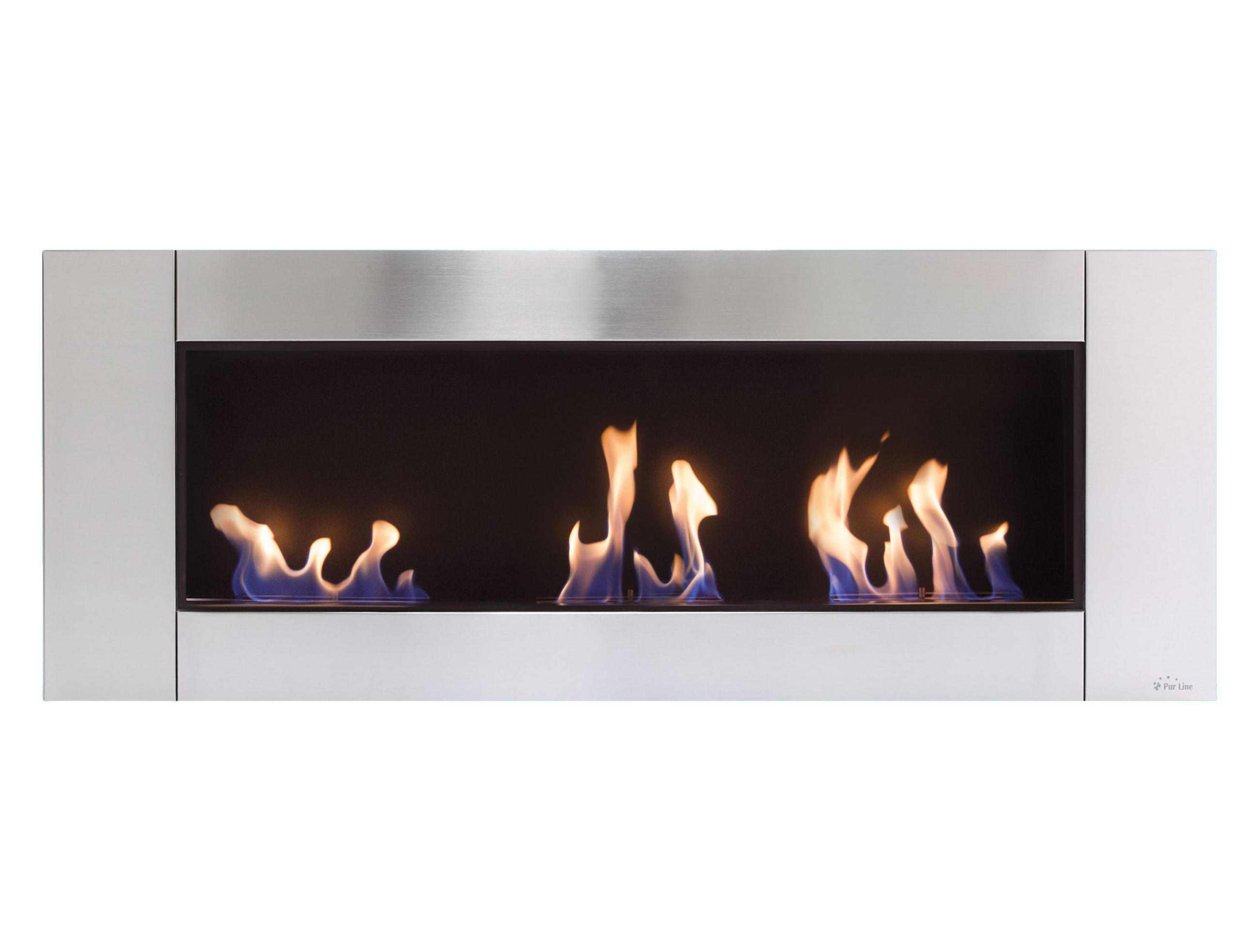 BIOETHANOL-KAMIN Silber Wandmodell inklusive 3.6 L Brennblock - Silberfarben, Metall (136/54/15cm) - Purline