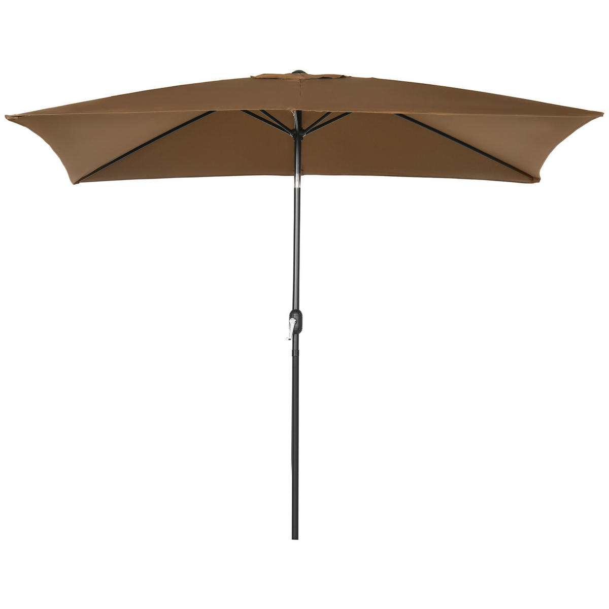 SONNENSCHIRM DE-11477 rechteckig, neigbar, mit Kurbel Braun - Braun, Metall (198/294cm) - ComfortXL