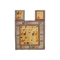 KELIM-TEPPICH handgewebt Sumak Shahsavan Gelb 156/118 cm Schurwolle - Gelb, Textil (118/156cm) - Looma
