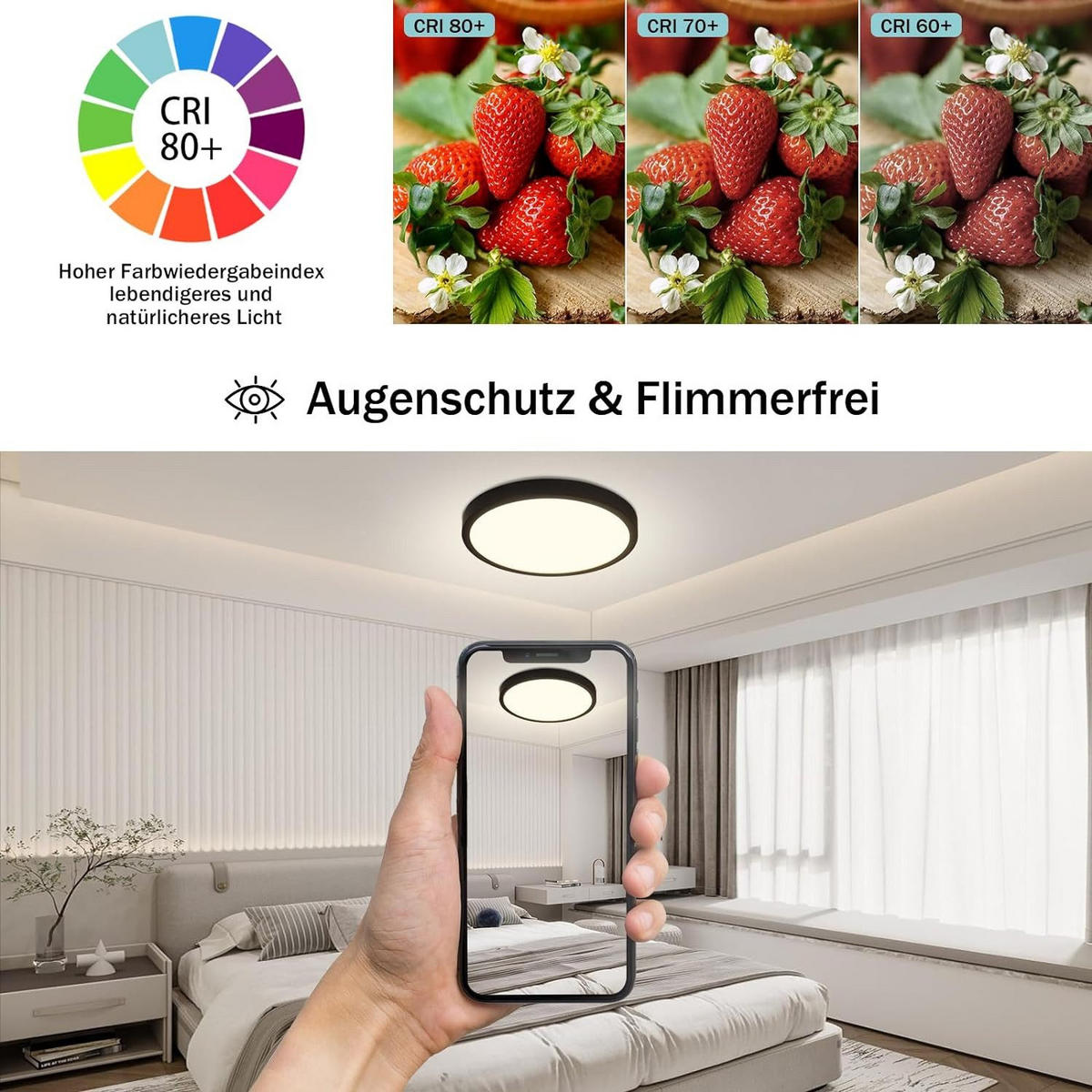 LED-DECKENLEUCHTE Hardy 23/23/3 cm - Schwarz, Kunststoff (23/23/3cm) - Nettlife