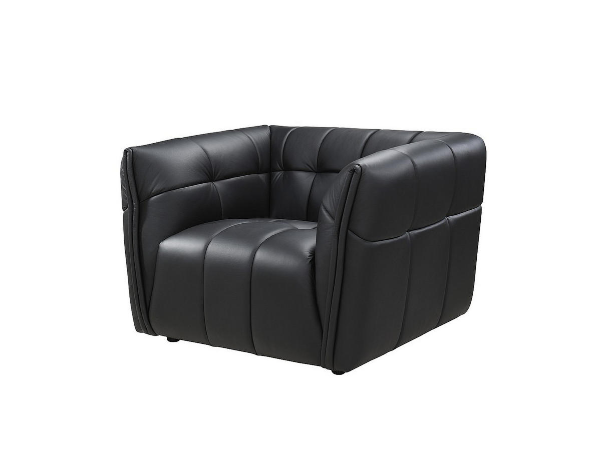SESSEL mit gerader Rückenlehne - 1 Person - Leder - Schwarz - - Schwarz, Leder (106.5/74/92.5cm) - Vente-Unique