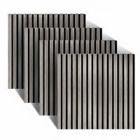 AKUSTIKPANEEL Eiche dunkelgrau 4er-Set 60x60 cm - Grau, Holz/Holzwerkstoff (60/60/1.8cm) - Relaxdays