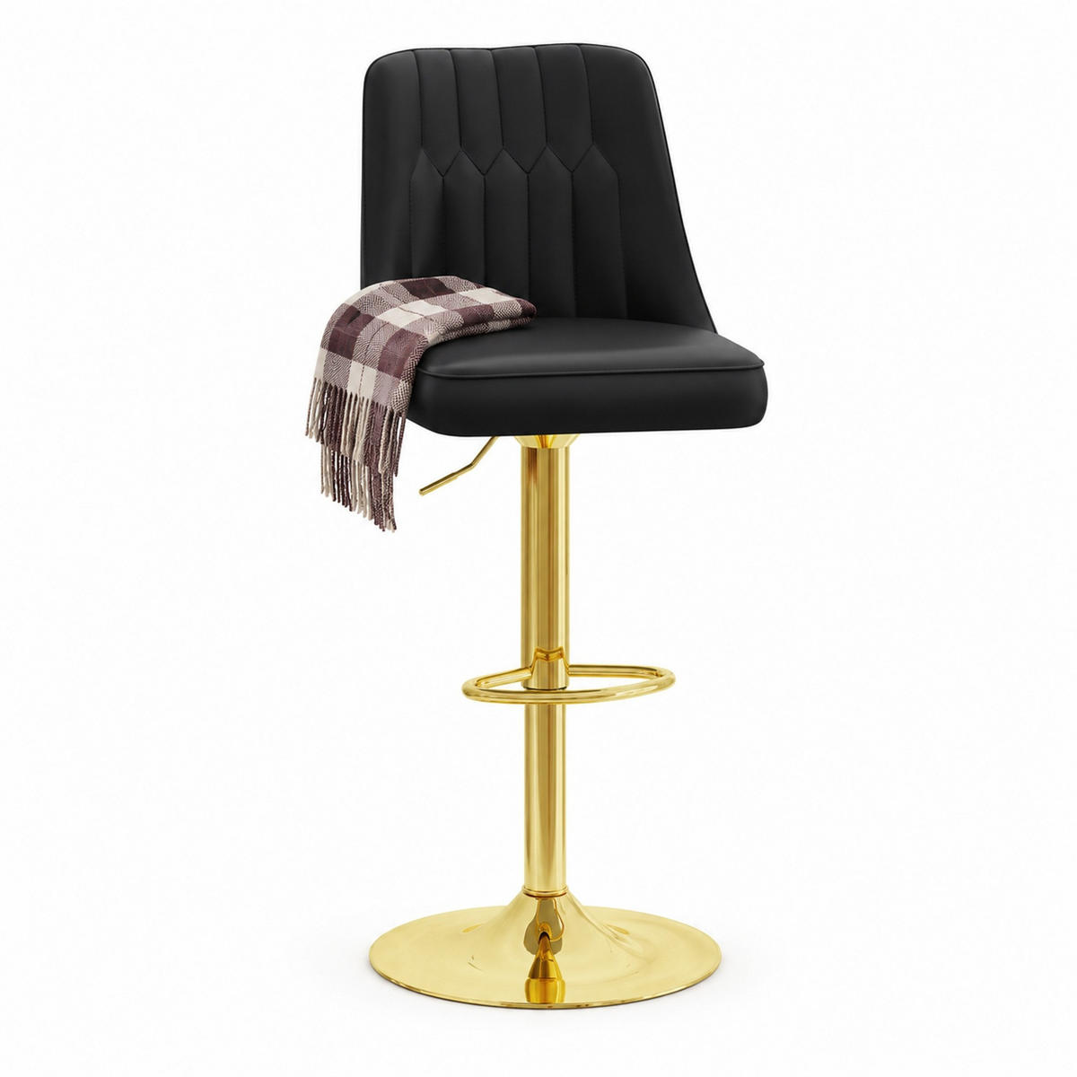 BARHOCKER 2er-Set Schwarz höhenverstellbar und drehbar - Schwarz, Metall (44/117.5/44cm) - MIVRAY