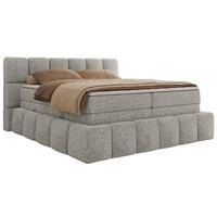 BOXSPRINGBETT NIRA KING 160/200 Hellgrau Strukture - H4 - Hellgrau, Holz/Textil (160/200cm) - MKS