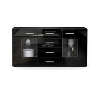 SIDEBOARD Noah Schwarz Hochglanz - Schwarz Hochglanz, Holzwerkstoff (139/72/35cm) - Vladon