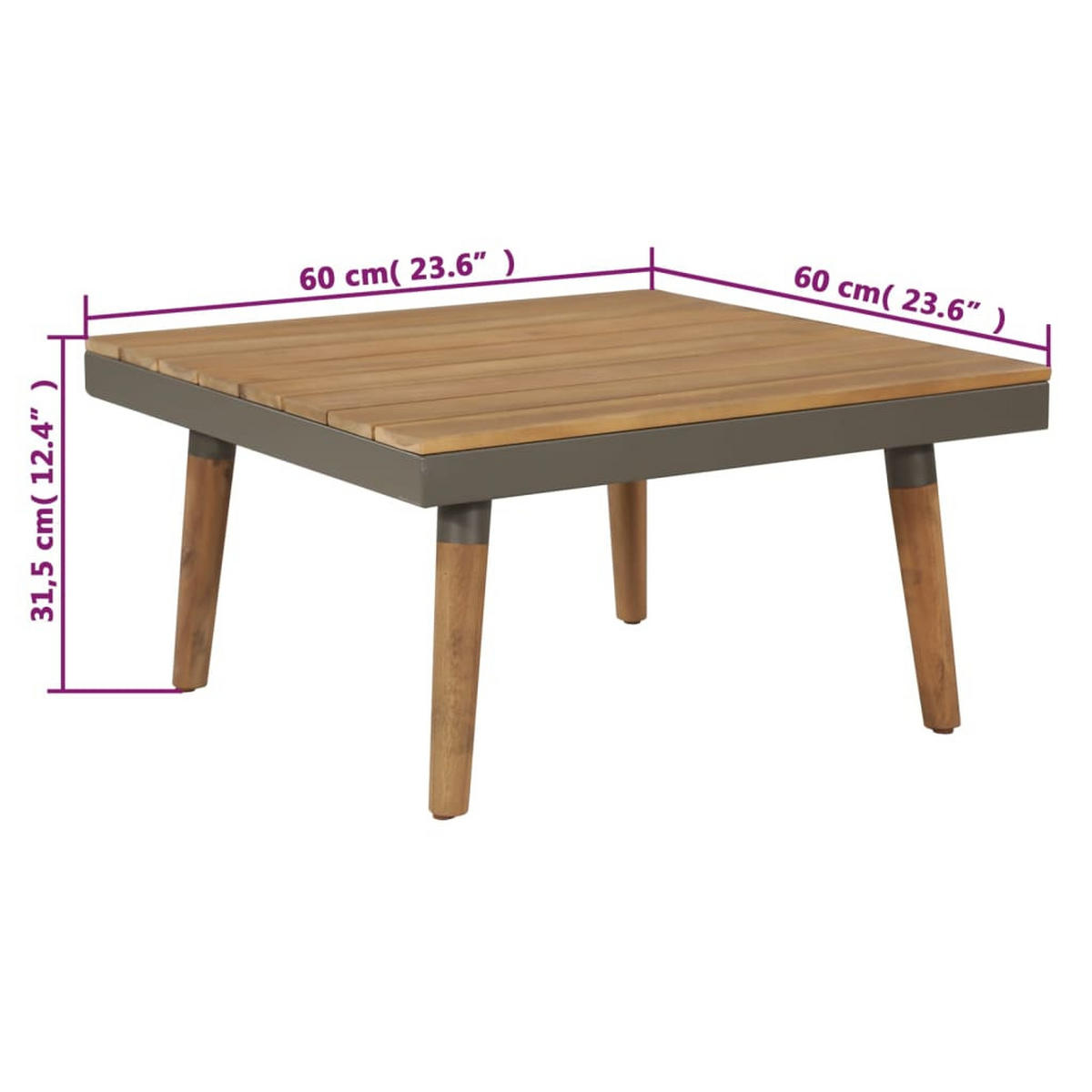 GARTEN-LOUNGE-SET 4-teilig Mit Auflagen Massivholz Akazie Braun - Braun, Holz - vidaXL