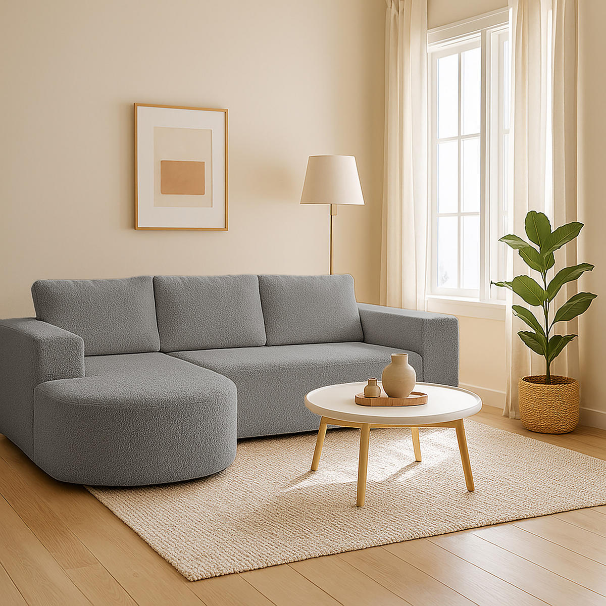 ECKSOFA Tolga mit Schlaffunktion, Grau - Grau, Textil (162/270cm) - Fedve