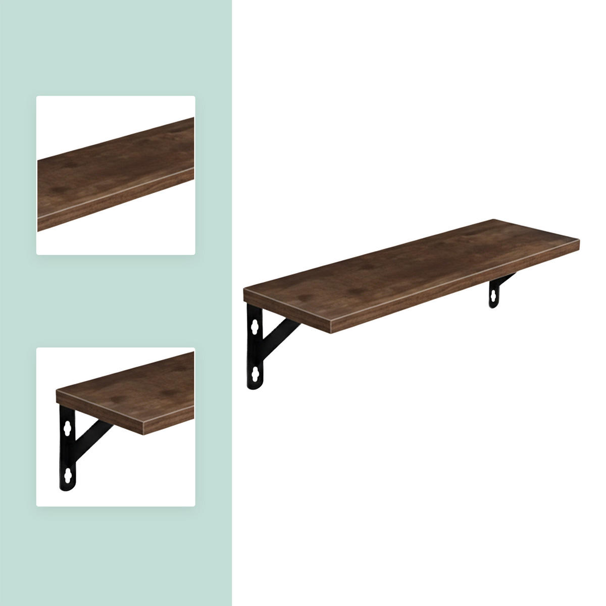 3-TLG.WANDREGAL-SET - Braun, Holzwerkstoff/Metall (40/12/11cm) - Relaxdays