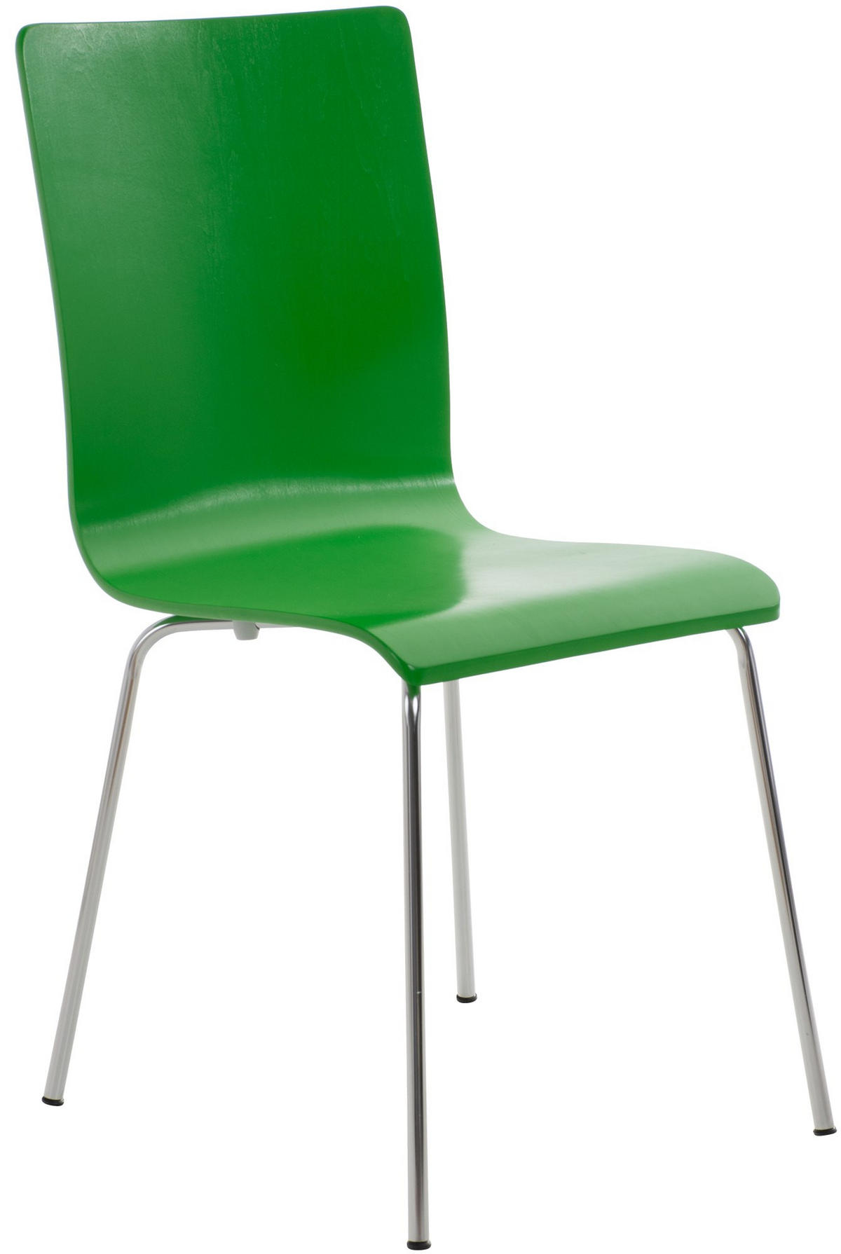 BESUCHERSTUHL Holz grün - Chromfarben/Grün, Holz/Metall (43/87/47cm) - CLP