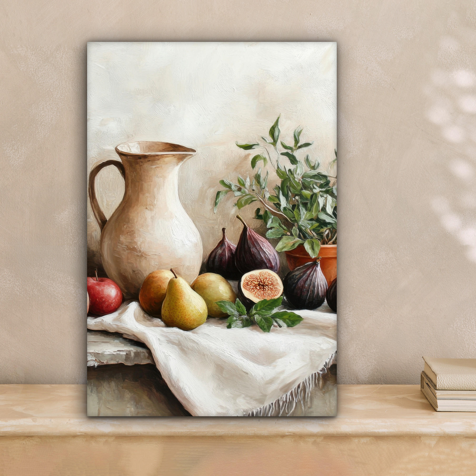 LEINWANDBILD Obst - Kräuter - Ländlich 20x30 cm - Naturfarben, Textil (20/30cm) - MuchoWow