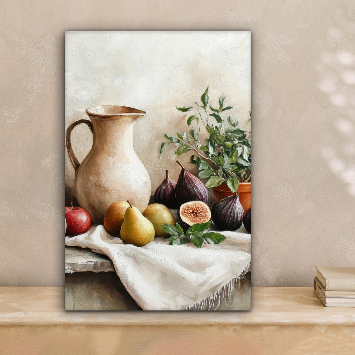 LEINWANDBILD Obst - Kräuter - Ländlich 20x30 cm - Naturfarben, Textil (20/30cm) - MuchoWow