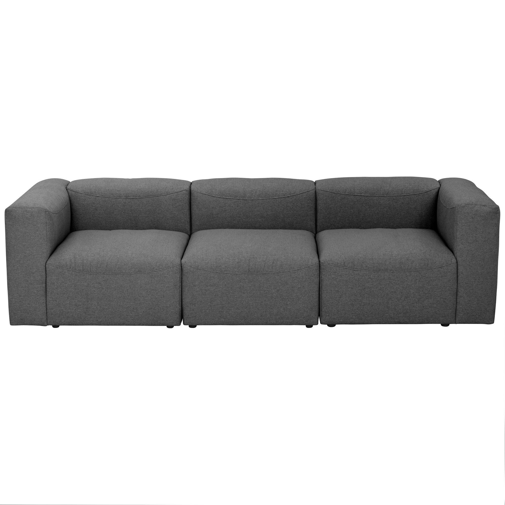 SOFA 3-Sitzer Kattrina Flachgewebe anthrazit - Anthrazit, Kunststoff (100/73/275cm) - 58aufmkessel
