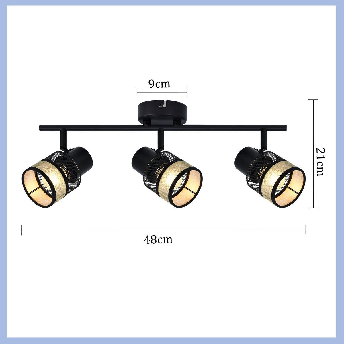 DECKENLEUCHTE Rhythmus 3flammig 53/10/18 cm - Schwarz, Metall (53/10/18cm) - Nettlife