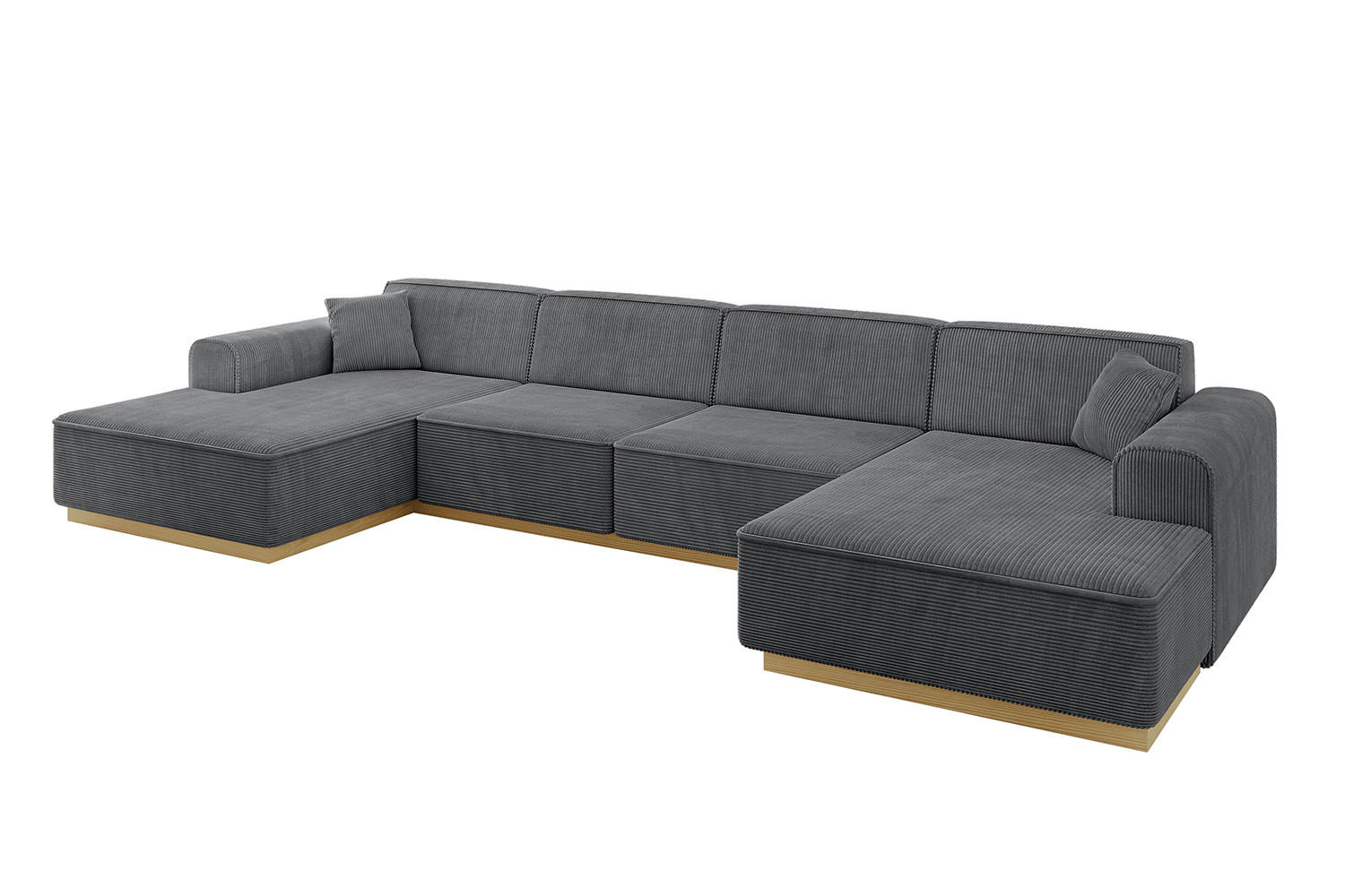 WOHNLANDSCHAFT IREA-U2-v2 - 382x165x81 cm Duneklgrau - Dunkelgrau, Holzwerkstoff/Textil (382/81/165cm) - ALTDECOR