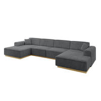 WOHNLANDSCHAFT IREA-U2-v2 - 382x165x81 cm Duneklgrau - Dunkelgrau, Holzwerkstoff/Textil (382/81/165cm) - ALTDECOR