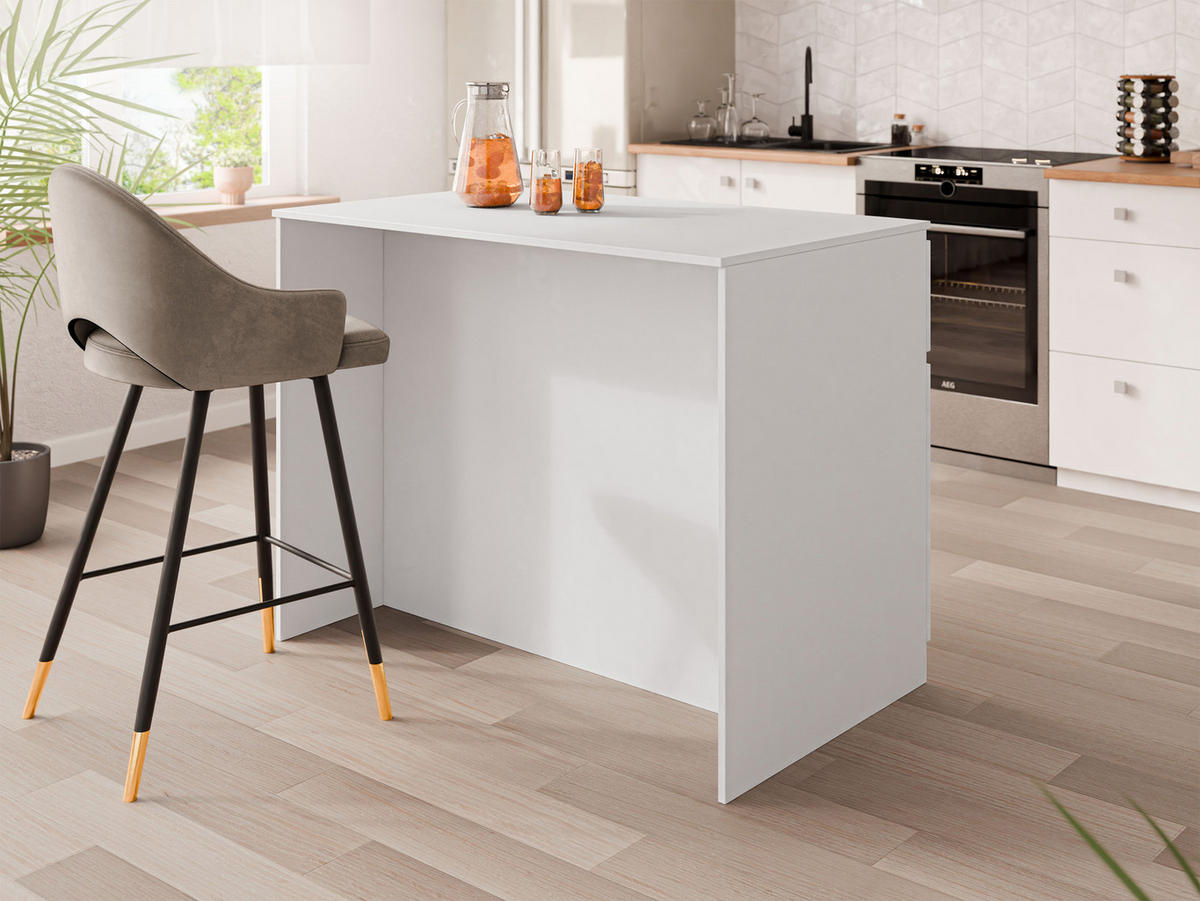 KÜCHENINSEL Ceronis - Weiß, Holzwerkstoff (120/95/74cm) - MIRJAN24