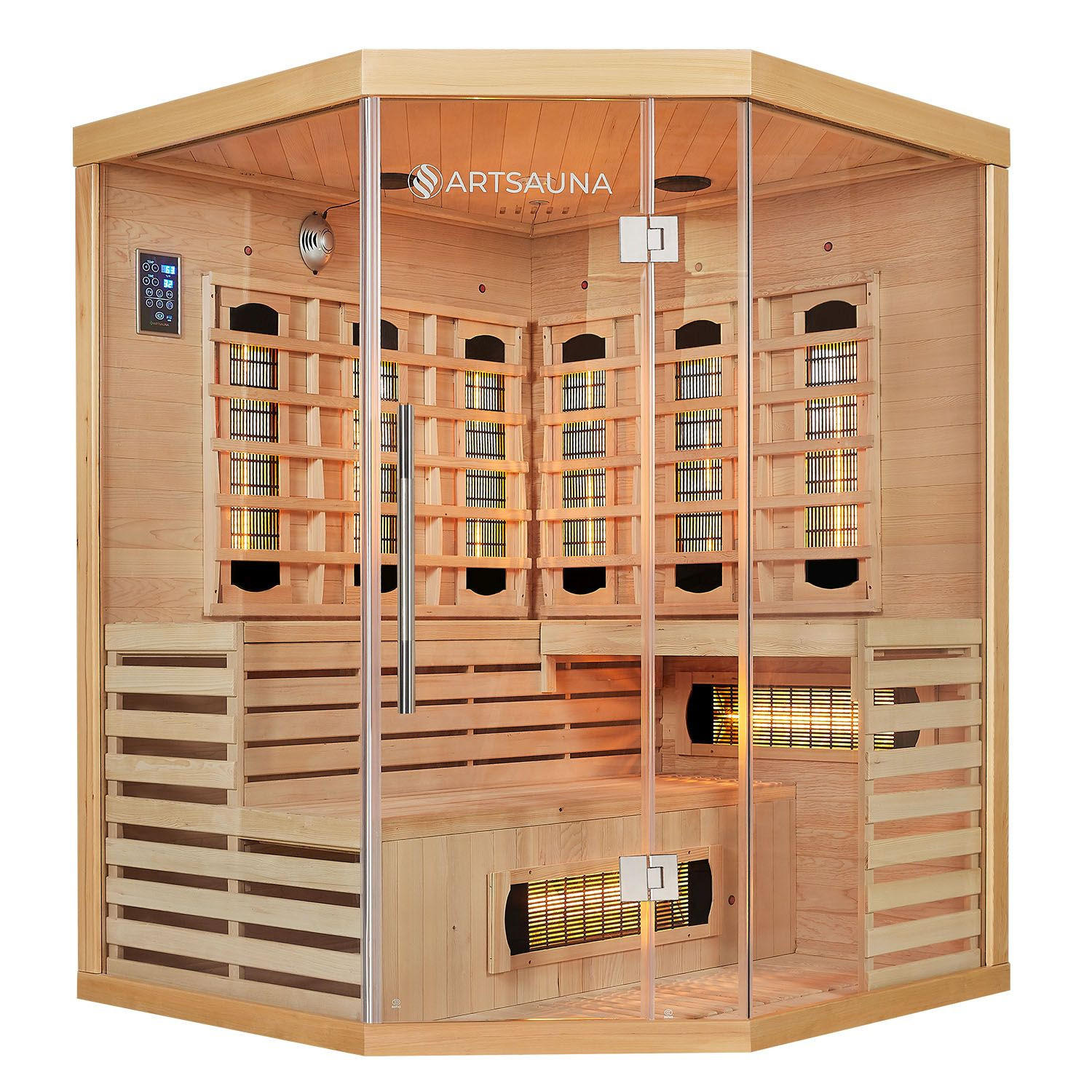 INFRAROTKABINE Kiruna150 mit Dual Technologie & Hemlockholz - Naturfarben, Holz (150/200/150cm) - Artsauna