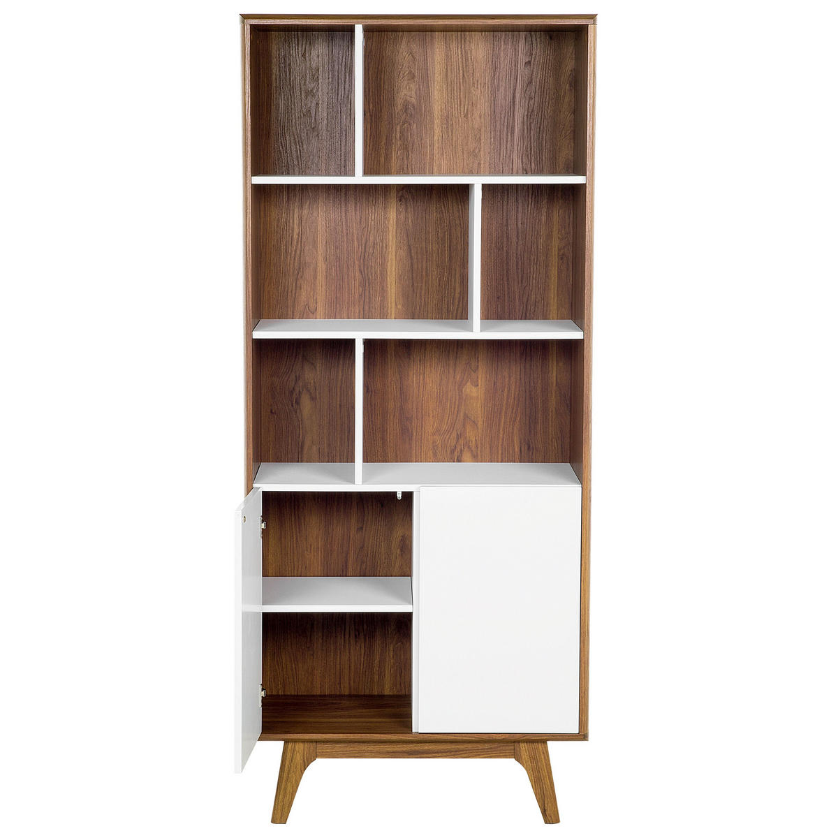 SCHRANK 3 Fächer Columbus - Dunkelbraun, Holzwerkstoff (79/182/40cm) - Beliani