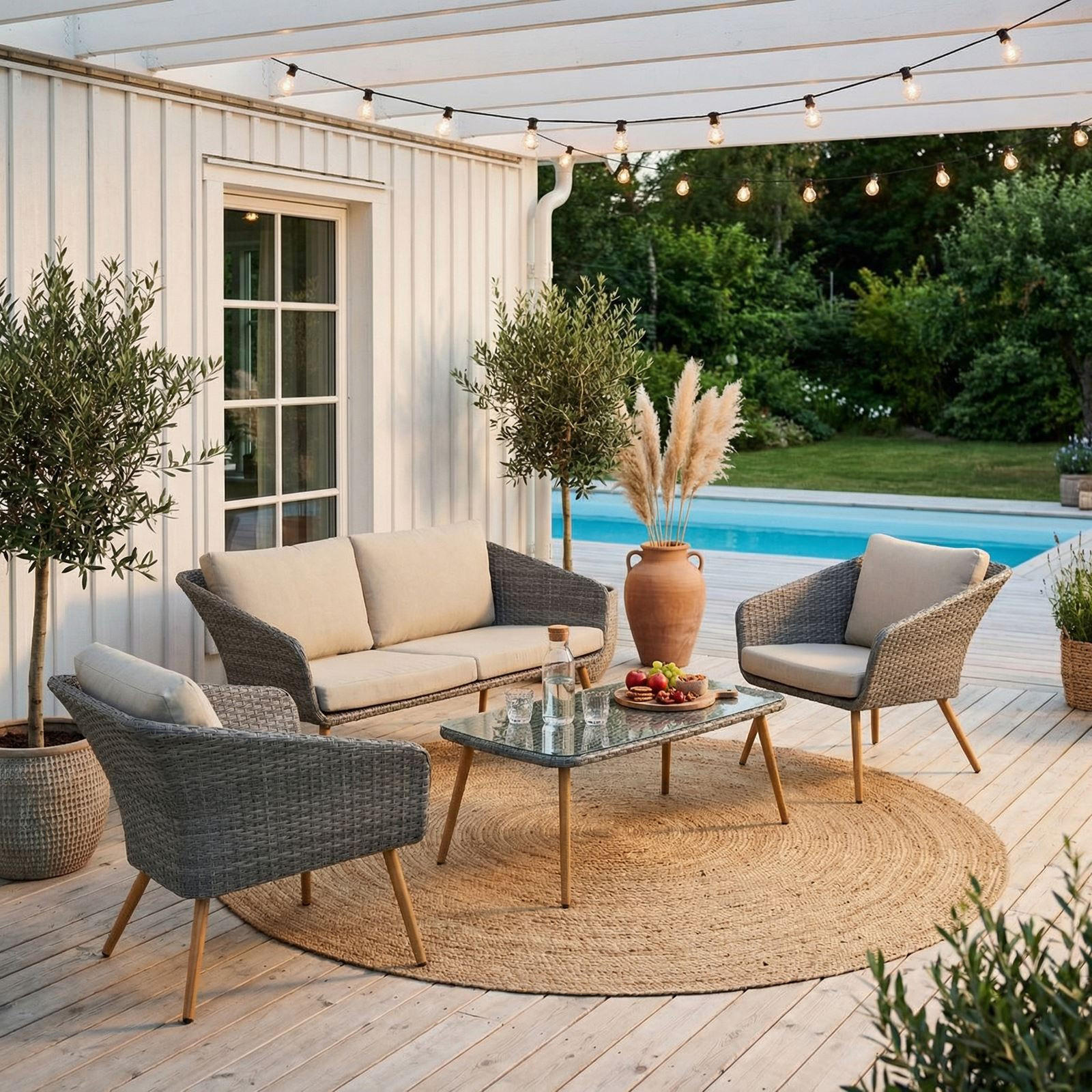 GARTENMÖBELSET ANTALYA - Braun/Grau, Metall - IDIMEX