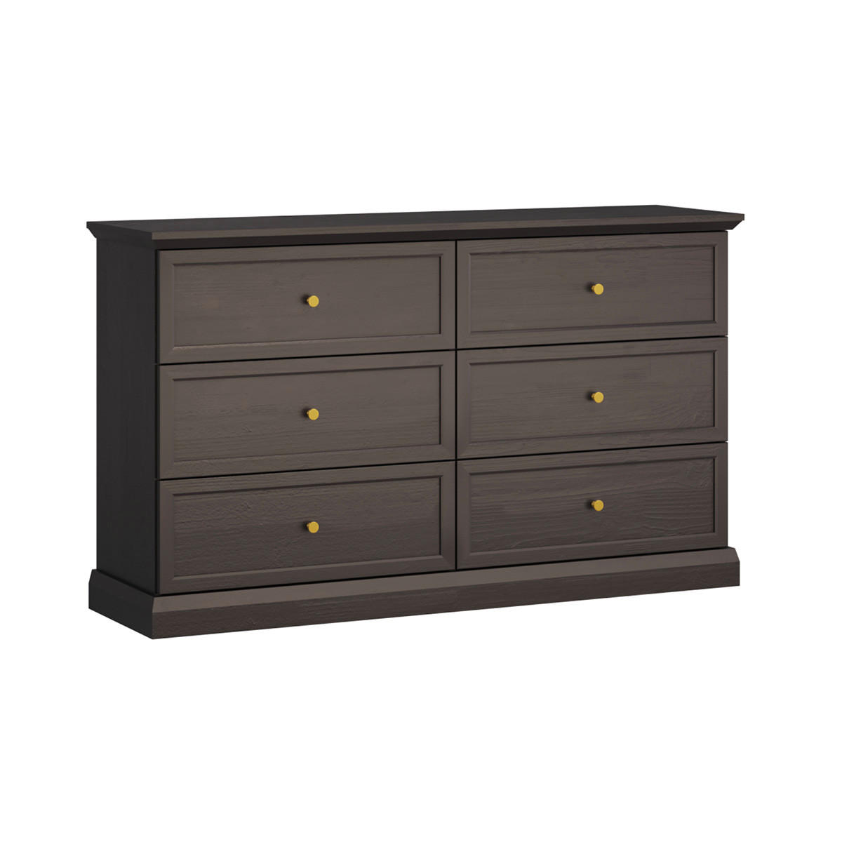 KOMMODE Toja Anthrazitfarbenes Holz - Braun, Holzwerkstoff (145.7/86/39.5cm) - Petits-meubles
