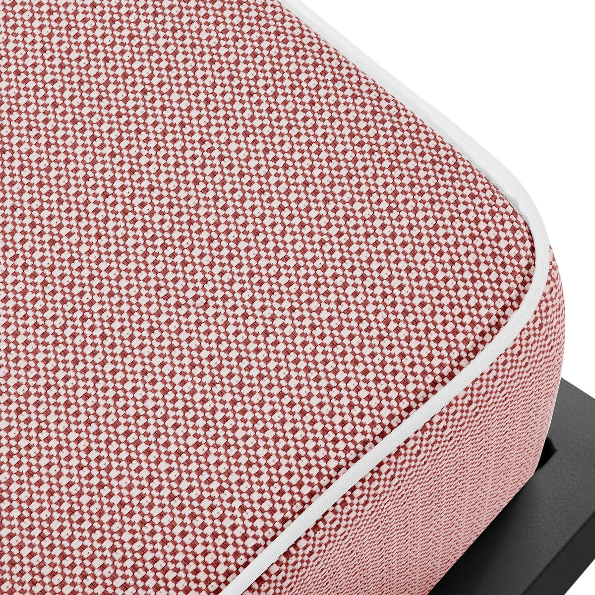 GARTENLOUNGE-HOCKER TRIGLO auf Metallfüßen, Modern, Dunkelgrau - Dunkelgrau/Rot, Textil/Metall (69/44/54cm) - KONSIMO®