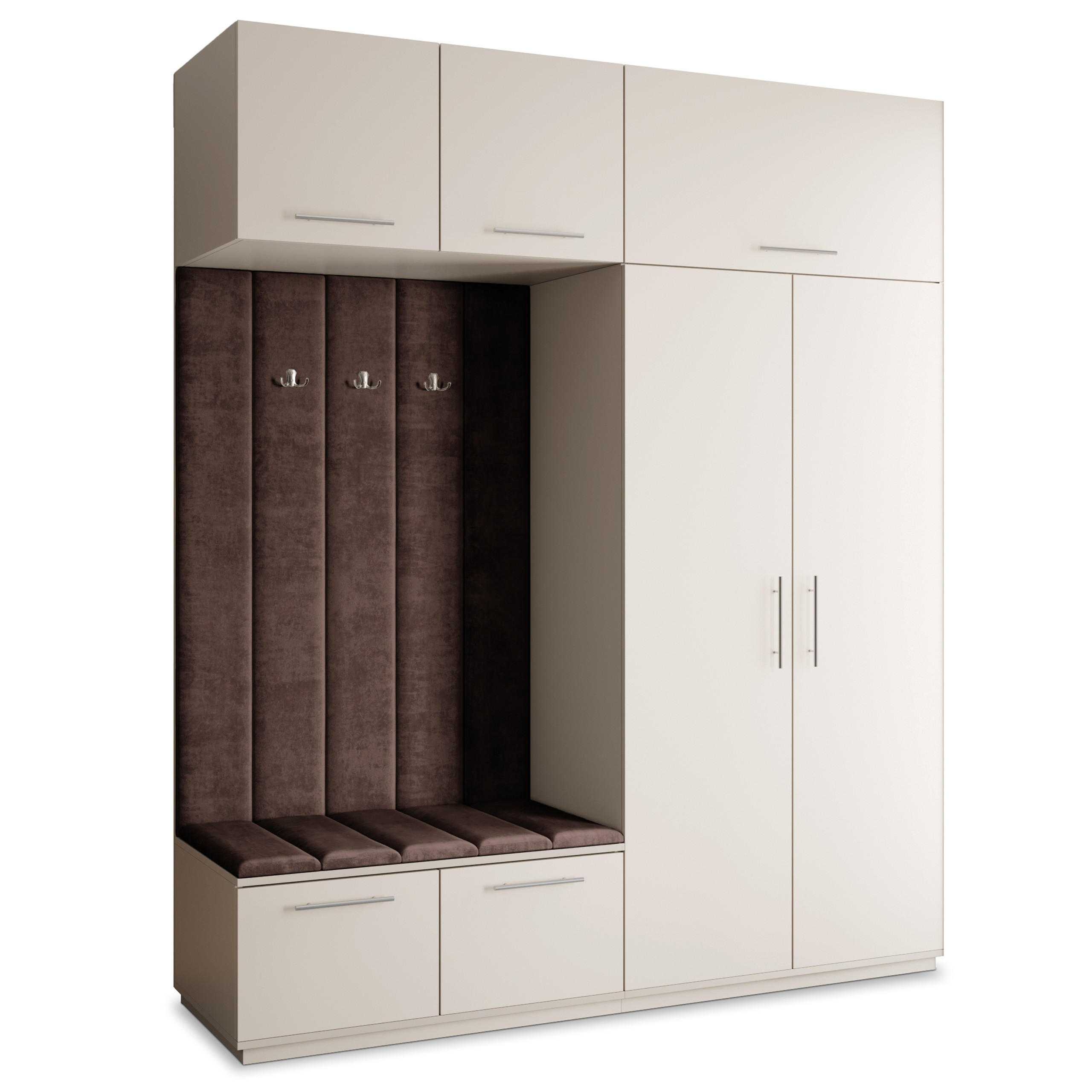 GARDEROBENSCHRANK REMA 200/240/60 cm Modern Garderobe-Set Kaschmir - Kaschmir/Braun, Holzwerkstoff (200/240/60cm) - MASSENO