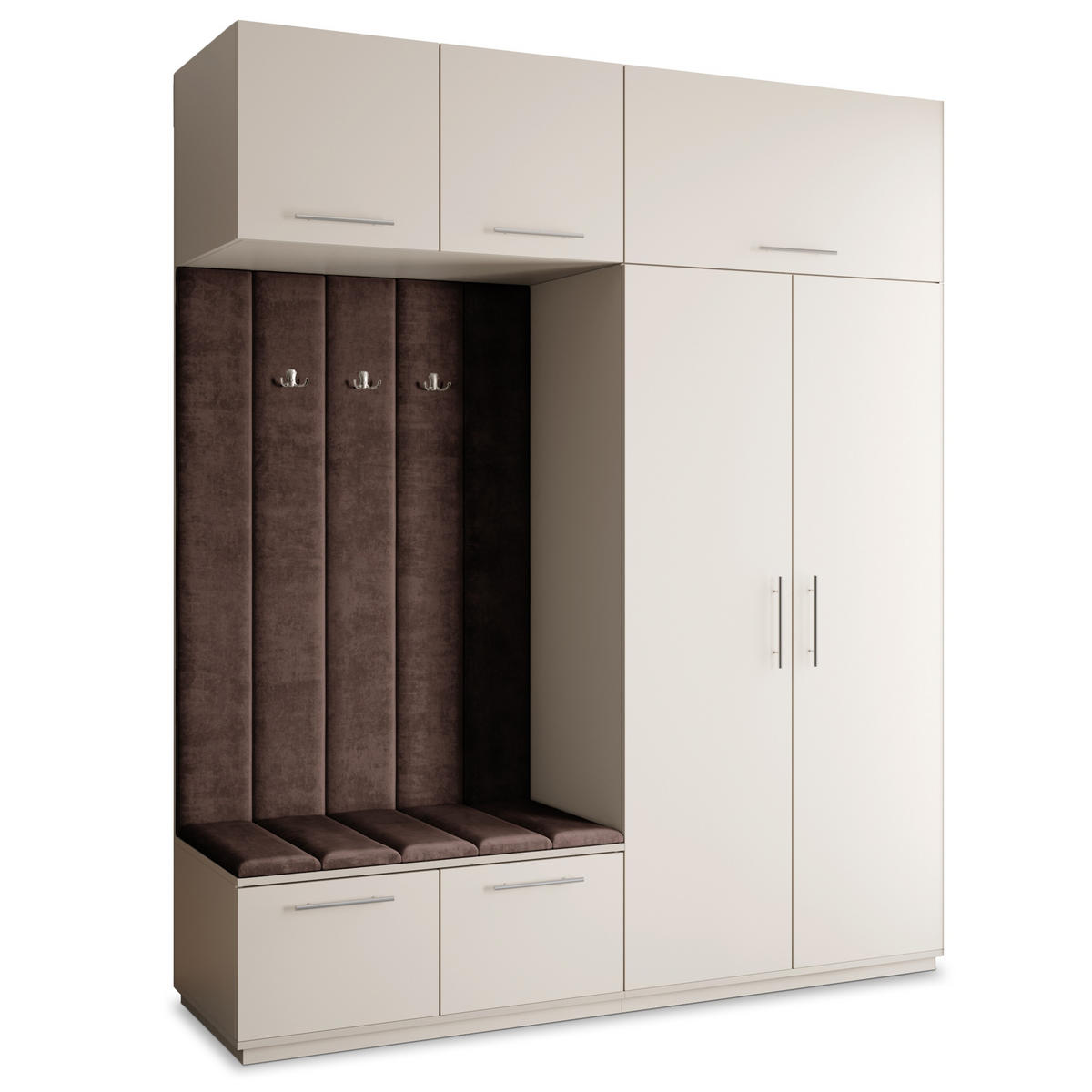 GARDEROBENSCHRANK REMA 200/240/60 cm Modern Garderobe-Set Kaschmir - Kaschmir/Braun, Holzwerkstoff (200/240/60cm) - MASSENO