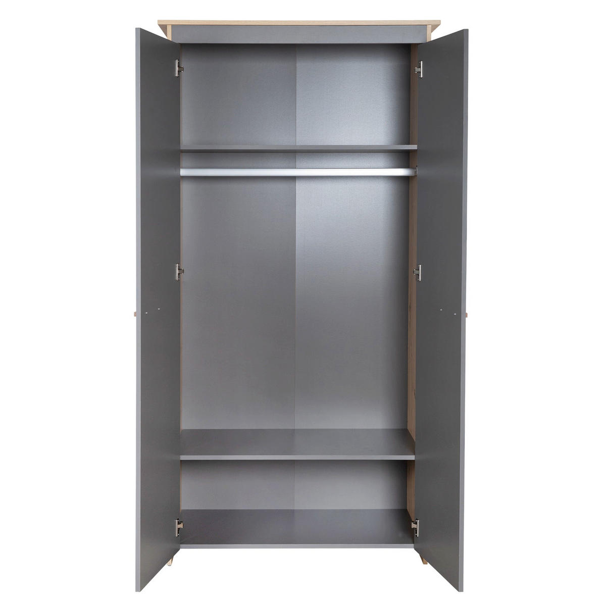 KLEIDERSCHRANK Anna 2-türig - Anthrazit/Sonoma Eiche, Holz/Holzwerkstoff (96/190/50cm) - Roba