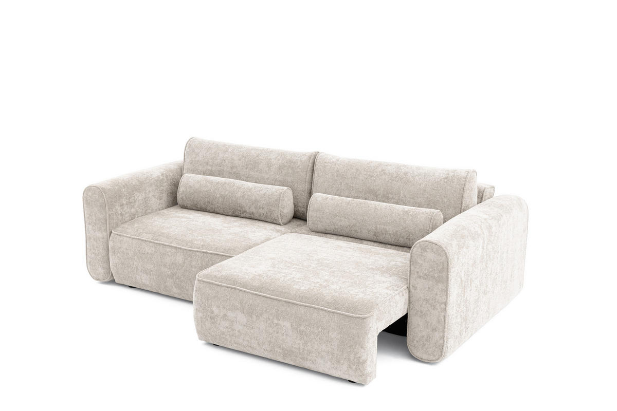 ECKSOFA Motion mit Schlaffunktion Funktional 3-sitzer Sofa - Beige, Textil (250/120cm) - Muffo